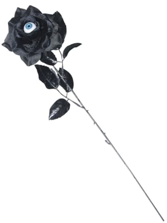 Horror-Shop Schwarze Rose mit Auge als Halloween & Gothic Deko-Blume