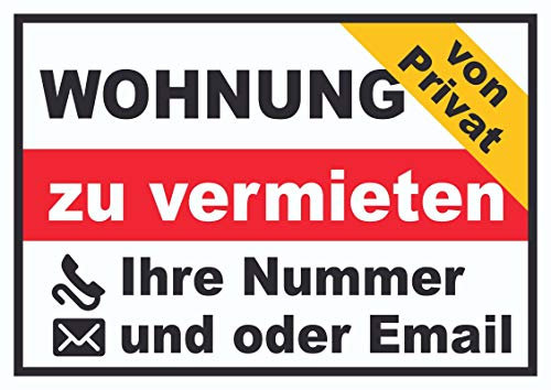 HB-Druck Wohnung zu vermieten von privat Schild A1 (594x841mm)
