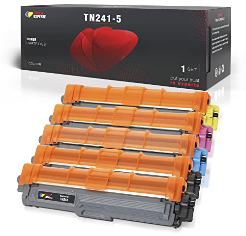 TONER EXPERTE TN241 TN245 Tonerkartusche Ersatz für Brother TN-241 TN-245 Kompatible für DCP-9017CDW DCP-9022CDW HL-3142CW HL-3152CDW MFC-9142CDN MFC-9332CDW (5er-Pack Schwarz Cyan Magenta Gelb)