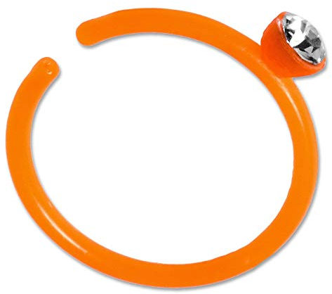 viva-adorno® Fake Piercing Nasenring Nasenpiercing Clip on Acryl Zirkonia in verschiedenen Farben Z503, orange