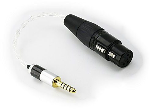 NewFantasia 4.4mm Male to 4-pin XLR Balanced Female Silver Plated Headphone Audio Adapter for Sony WM1A, NW-WM1Z, PHA-2A