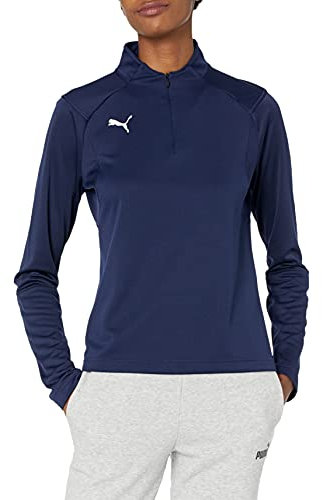 PUMA Damen 1/4 Zip Top Liga Training 1/4-Reißverschluss Oberteil, Peacoat White, Klein