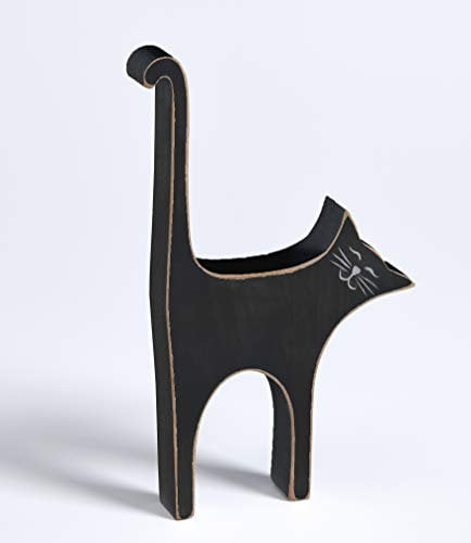walther design Dekofigur schwarz aus Holz, Katze CA199B