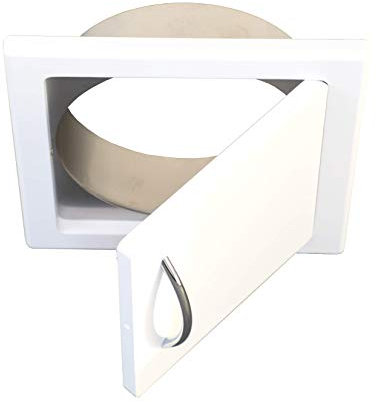 Wäscheschacht Türe in MDF-weiß - Anschluß eckig od. rund für Wäscheabwurf od. Wäscherutsche (Anschluß rund, Durchmesser für 250mm Rohr)