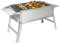 SunJas Holzkohle-Grill, faltbar, Edelstahl, Grill, Tischgrill, Picknick, tragbar, Maße 55 × 26,5 × 32 cm, Silber