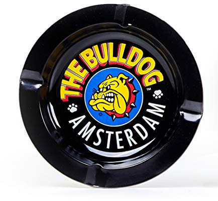 The Bulldog Amsterdam Aschenbecher schwarz mit Logo für Raucher