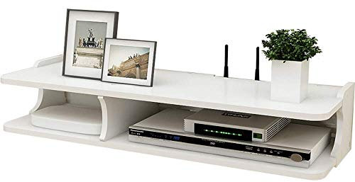 AILZNN Étagères De Télévision Flottantes, Étagère Murale Flottante Meuble TV Cabinet Unité De Stockage De Console De Routeur WiFi Étagère De Rangement, 60×12×20cm(24×5×8Pouces)
