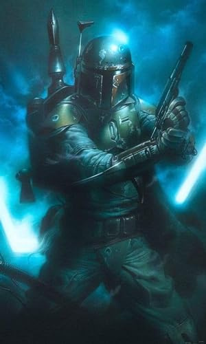 Komar Vlies Fototapete Star Wars Classic Bounty Hunter | Größe: 150 x 280 cm (Breite x Höhe), Bahnbreite 50 cm | Tapete, Wandbild, Dekoration, Wandbelag, Kinderzimmer, | DX3-034, blau