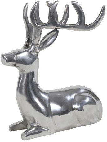 Moritz Figur liegender Hirsch aus Aluminium 18 x 13 x 23 cm Dekofigur Tierfigur REH Dekoration Landhausstiel
