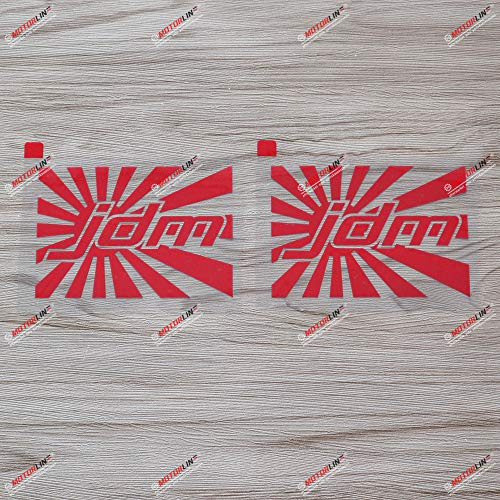 2X Rot 10,2 cm JDM Japanische Rising Sun Flagge Auto-Aufkleber, Vinyl, passend für Honda, Toyota, Mazda usw., konturgeschnitten, ohne Hintergrund