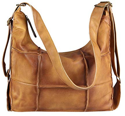 OBC Damen XXL Tasche Shopper Vintage Tote Bag Handtasche Umhängetasche Schultertasche Beuteltasche Leder Optik Reise Hobo Bag Crossbody (Cognac.)