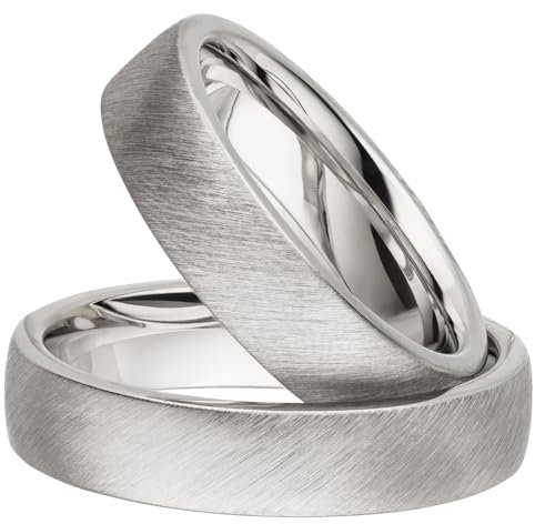 Kolibri Rings Partnerringe Silber 925 Paarpreis Massiv 5 mm Breite Nickelfrei Freundschaftsringe Trauringe Eheringe 100% Made in Germany- Inkl. Gratis Etui + Gravur (Schrägmatt)