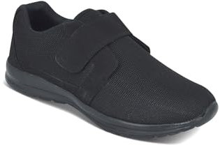 Pegasus Men's Wide Fit Trainer Touch Fastening Comfortable Trainers Black 7 UK