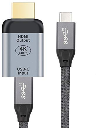 Chenyang CY USB C to HDMI Converter USB 3.1 Type C Female Source to HDMI Sink HDTV Adapter 4K 60hz 1080P with 10Gbps 100W PD Fast Charge 5A Cable for Tablet Phone Laptop
