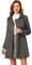Allegra K Damen Trenchcoat mit gekerbtem Revers Zweireihig Faux Wildleder Trenchcoat Jacke mit Gürtel, Dunkel_Grau, M