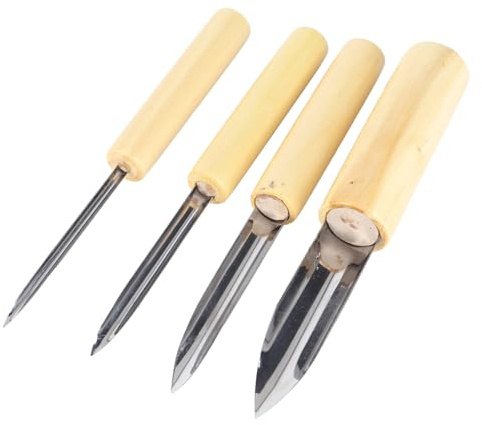 4Pcs Ton Lochschneider Keramik Ton Werkzeuge Halbrund Ton Lochschneider Edelstahl Holz Rund Ton Werkzeug