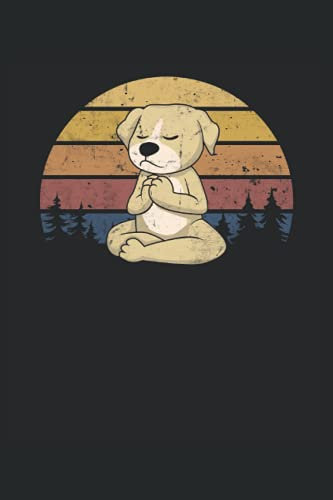 Meditierende Hunde Yoga Notizbuch (liniert) Vintage