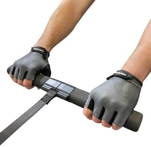 Fingerlose Ruderhandschuhe Perfekte Fitnesshandschuhe für Rudergerät, Heimtrainer, Gewichtheben, Radfahren, Training, Trainingshandschuhe für Männer und Frauen, S (passend für 17.8-19.1 cm)
