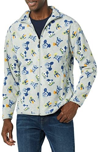 Amazon Essentials Disney | Marvel | Star Wars Men's Polar Fleece Full-Zip Mock Jackets, Mickey and Friends, XL