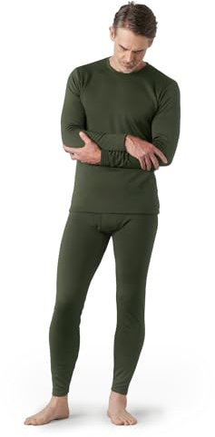 LAPASA Completo Termico Uomo in Micropile Peso Completo Pigiama - Abbigliamento Invernale Set Trekking Sport Running Snowboard Verde Militare L