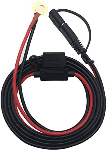 SAE Kabel, CTRICALVER SAE Anschluss Kabel, 2 Pin 16AWG Verlängerungskabel, SAE-O-Ring Anschlusskabel mit 10A Schutzsicherung zur Sicherheit