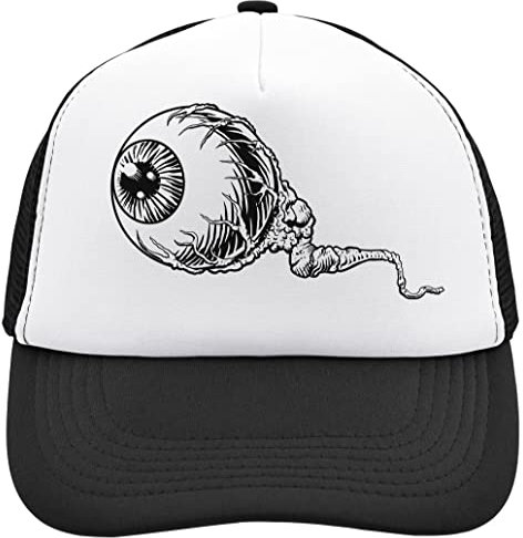 Casu - Gorra ajustable con globo ocular con vasos sanguíneos, color negro, Negro, Taille unique