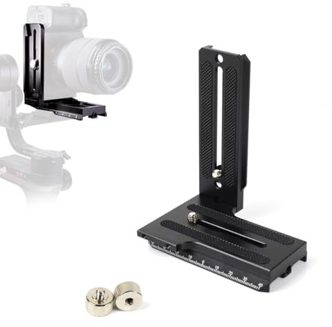 EaxanPic Aluminum L Bracket Vertical Horizontal Switching Quick Release Plate for Zhiyun Weebill-S Crane-2/3 Gimbal Stabilizer Tripod Monopod and SLRs