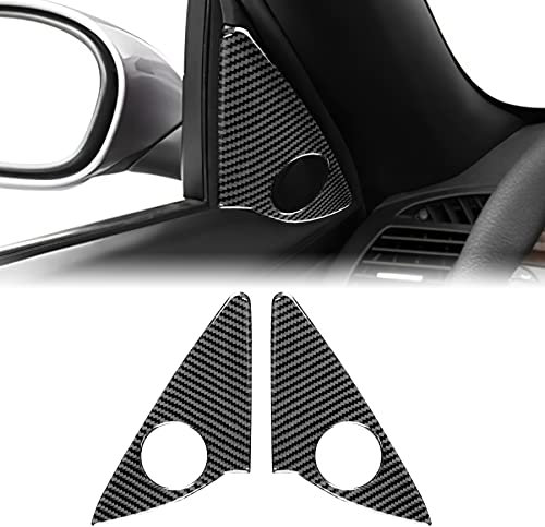 KUNGKIC Vordertür Ecke Hochtöner Abdeckung Musik Player Lautsprecher Türlautsprecher Trim Aufkleber Kohlefaser Compatible with BMW E85 E86 Z4 2003-2008 Zubehör(Schwarz)