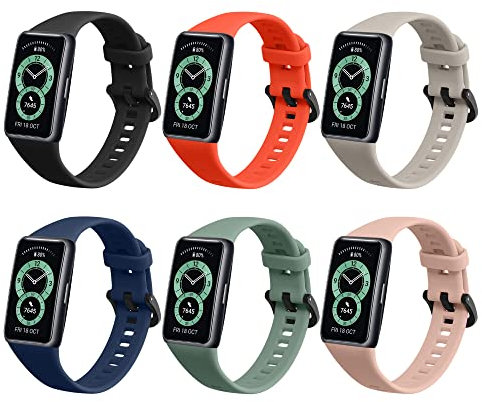 kwmobile 6X Sportarmband kompatibel mit Huawei Band 6 & 6 Pro/Honor Band 7 & 6 Armband - Großes Set Smartwatch Armband