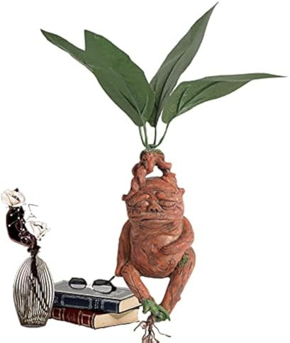 Syfunlv Harry Potter Mandrake-Pflanze für eine authentische Garten-Dekoration - 13 * 5cm Harz-Mandrake-Figur Harry Potter Toys Collectible Figures - for Kids & Adults