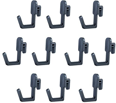 MeiyiZheng 10 Pcs Pegboard Hook J Shape Locking Peg Board Hook Black Tools Display Hook for Garage Tool Storage Organizer