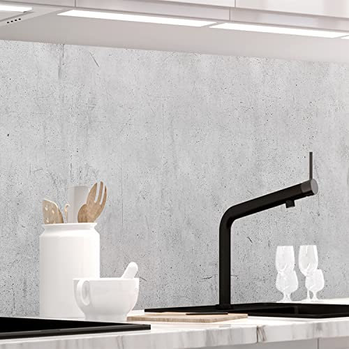 Stickerprofis Küchenrückwand Matt selbstklebend - BETON - 0.5mm versteifte PET Folie, zuschneidbar, Spritzschutz PRO 60 x 400cm