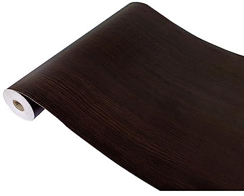 DecoMeister Papel Adhesivo Muebles Efecto Madera Vinilo Autoadhesivo Decorativo Pegatina Para Cocina Pared Armario Mesa Puerta Lámina Para Forrar En Rollo 45 x 100 cm Madera Wenge Castaño Por Metros