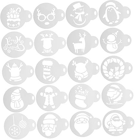Abaodam 72 Piezas Plantilla De Galletas De Café Decoración De Galletas Tazas De Papel De Café Decoraciones De Pasteles Decoración De Galletas De Navidad Adorno De Café De Navidad