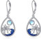 YFN Palm Tree Earrings Sterling Silver Ocean Wave Dangle Drop Earrings Moonstone Beach Jewellery Gifts for Women Girls
