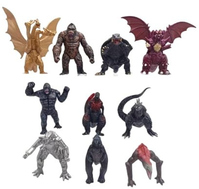 HANBO The King of Monster Toys Bewegliche Gelenk-Actionfiguren, Mini-Dinosaurier-Spielsets, Kindergeburtstagsgeschenke, Kuchenaufsätze, Packung (Mini, 10 Gold)