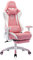 S*MAX Gaming Stuhl Pink mit Fußstütze Verdickter Sitz Gaming Stuhl rosa mit 3D Armlehne Lendenwirbelstütze aus PU Leder Racing Style Videospielstühle mit hoher Rückenlehne für Erwachsene Rosa