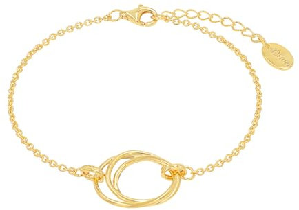 s.Oliver Armband 925 Sterling Silber Damen Armschmuck, 17+3 cm, Gold, Kommt in Schmuck Geschenk Box, 2037824