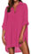 Ekouaer Robe Plage Femme Chic Cache-Maillots de Bain Légère Couleurs Unies Sexy Bikini Cover Up V-Cou Été, Rose Vif, M