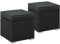Yaheetech Poufs en Rotin pour Extérieur 2 pcs, Lot de 2 Ottomanes de Jardin en Rotin de Rangement avec Coussin 40 x 40 x 41 cm pour Amenagement Balcon Terrasse Noir/Gris
