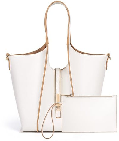 CHAMAIR Shopper Tasche Damen Tote Bag Elegant Damenhandtasche Henkeltasche Damen Handtasche Umhängetasche mit Geldbörse PU Leder Schultertasche Women's Totes Handbag Bürotasche