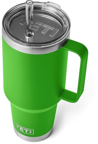 YETI Rambler Straw Mug, Stainless Steel Vacuum Insulated Mug with Stronghold Lid, Canopy Green, 42 oz (1242 ml)