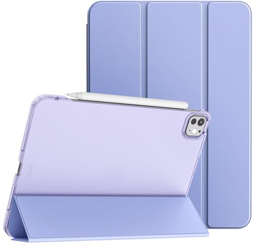 TiMOVO Funda para iPad Pro 11 Pulgadas M4 2024, Funda Delgada con Soporte para iPad Pro 11 de 5ª Generación, Carcasa Inteligente con Parte Traslúcida, Soporta Pencil Pro y Pencil(USB-C), Lavanda