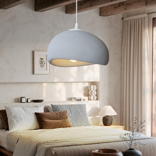 Wylolik Wabi-sabi Pendelleuchte kreative Hängelampe unregelmäßige handgefertigte Heimleuchte, japanische Hängeleuchte für Foyer-Lampe graue Oberfläche hängende Deckenleuchte für Hotelhallenbeleuchtung
