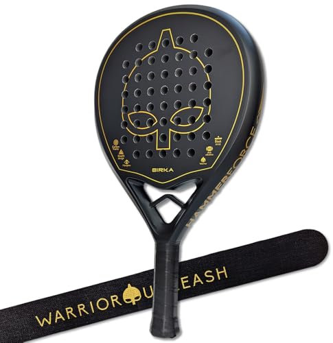 Offre Warrior - Birka Hammerforce Carbon + Protection de Cadre Offerte | Raquette Padel débutant | Padel Loisir | Raquette Fibre de Verre et Carbone
