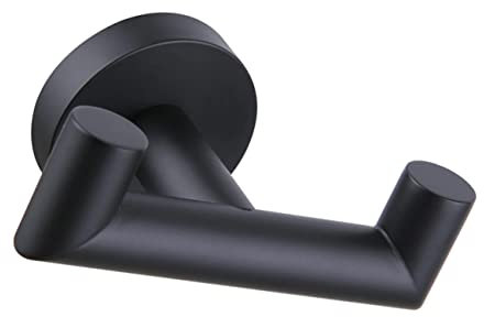 COSMEVIVI Doppelter Handtuchhaken Aus Edelstahl Wandmontage Badaufhänger Für Badezimmer/küche Robuster Haken Für Handtücher/kleidung Güteklasse 304 Schwarz