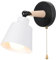 TOKTOP Applique Murale Intérieur avec Interrupteur, Vintage Lampe Murale E27 Bois Industrielle Luminaires Appliques pour Chambre Salon Couloir Blanc