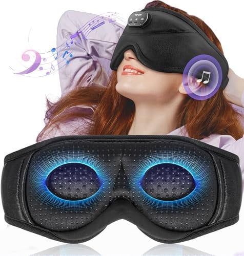 Bluetooth Sleep Mask Headphones, TOPOINT Wireless 3D Eye Mask with Bluetooth Headphones Eye Mask for Sleeping,Upgraded Breathability Sleeping Earphones for Travel/Nap/Yoga/Meditation/Relaxation