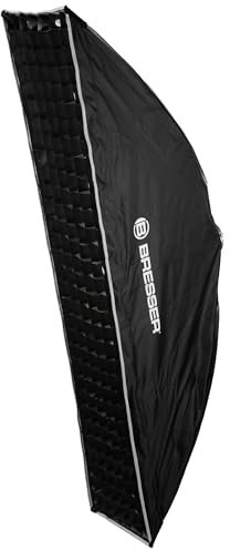 Bresser Quick Lock 35x160 cm Softbox Striplight con Attacco Bowens, Diffusore, Griglia, Sistema Quick Release