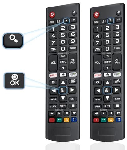 YOURKAY Lot de 2 télécommandes universelles pour TV intelligente LG, nouvelle télécommande de rechange universelle compatible avec LG, smart TV, LCD, LED, 3D, HDTV, AKB75095308